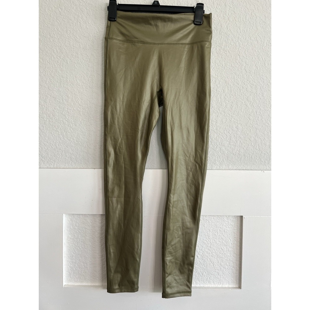 FABLETICS Motion 365+ Women's Medium Leggings Olive Metallic Green